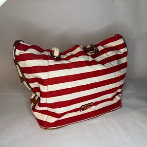 Michael Kors Bags | Michael Kors Red/White Striped Nautical Theme Tote
